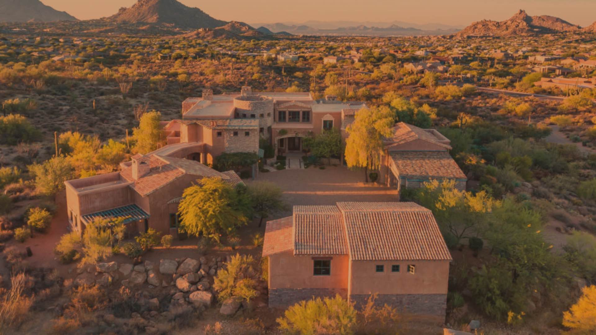 Copper Toned Drone Shot Of The Hope House Scottsdale Rehab For Drug And Alcohol Addiction